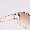 Christian Dior DIORLY Sunglasses Metal Brown Gold Auth SW2601V-16