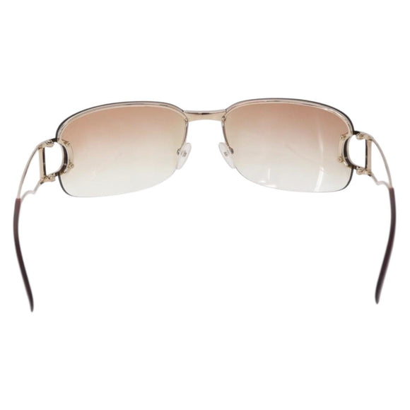 Christian Dior DIORLY Sunglasses Metal Brown Gold Auth SW2601V