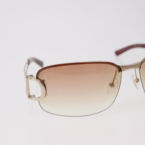 Christian Dior DIORLY Sunglasses Metal Brown Gold Auth SW2601V