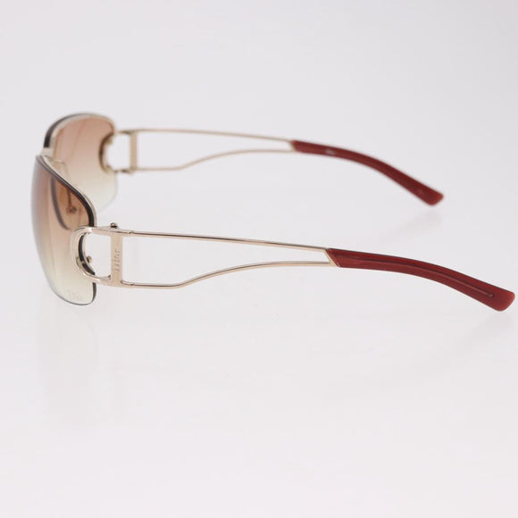 Christian Dior DIORLY Sunglasses Metal Brown Gold Auth SW2601V