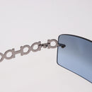 Salvatore Ferragamo Gancini Sunglasses Metal Light Blue Silver Auth SW2602V-8