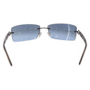 Salvatore Ferragamo Gancini Sunglasses Metal Light Blue Silver Auth SW2602V-2