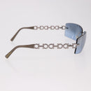 Salvatore Ferragamo Gancini Sunglasses Metal Light Blue Silver Auth SW2602V-5