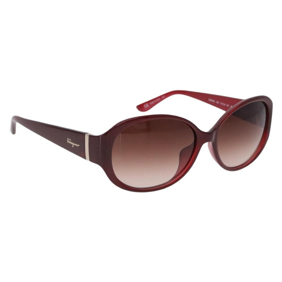 Salvatore Ferragamo Sunglasses Plastic Red Gold Auth SW2603