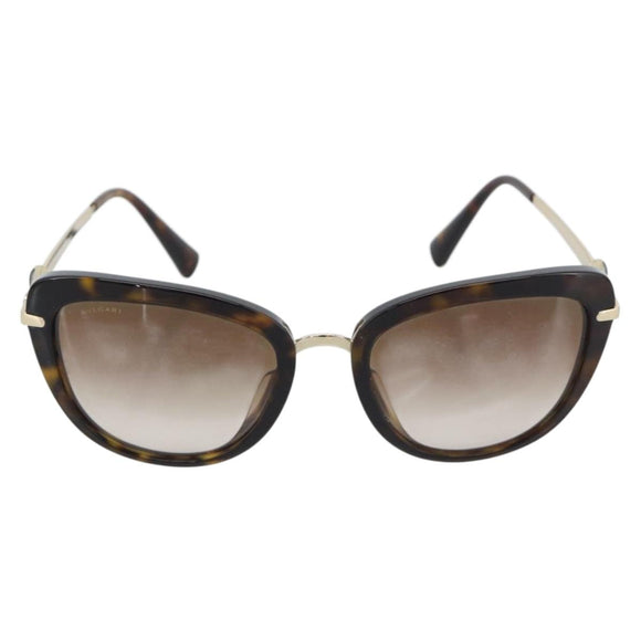 BVLGARI Sunglasses Metal Brown Gold Auth SW2607V