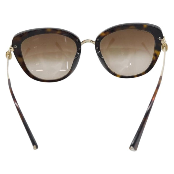 BVLGARI Sunglasses Metal Brown Gold Auth SW2607V