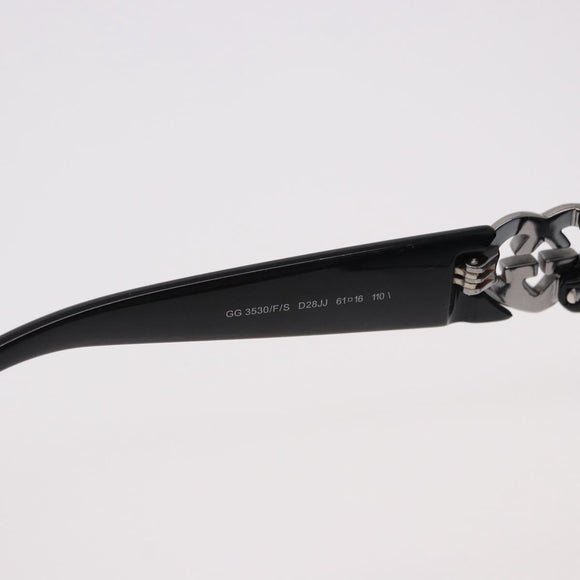 GUCCI Lovely Heart Sunglasses Plastic Black Silver Auth SW2613V