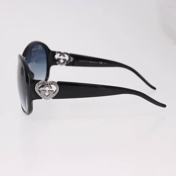 GUCCI Lovely Heart Sunglasses Plastic Black Silver Auth SW2613V