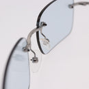 GUCCI Rimless Sunglasses Metal Silver Light Blue Auth SW2615V-10