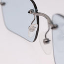 GUCCI Rimless Sunglasses Metal Silver Light Blue Auth SW2615V-11