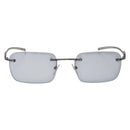 GUCCI Rimless Sunglasses Metal Silver Light Blue Auth SW2615V-2