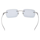 GUCCI Rimless Sunglasses Metal Silver Light Blue Auth SW2615V-3