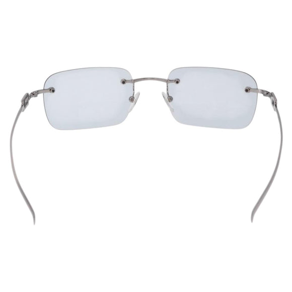 GUCCI Rimless Sunglasses Metal Silver Light Blue Auth SW2615V