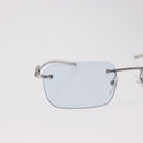 GUCCI Rimless Sunglasses Metal Silver Light Blue Auth SW2615V-4