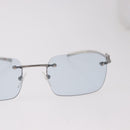 GUCCI Rimless Sunglasses Metal Silver Light Blue Auth SW2615V-5