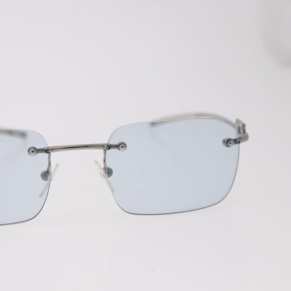 GUCCI Rimless Sunglasses Metal Silver Light Blue Auth SW2615V