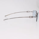 GUCCI Rimless Sunglasses Metal Silver Light Blue Auth SW2615V-6