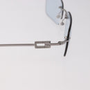 GUCCI Rimless Sunglasses Metal Silver Light Blue Auth SW2615V-7