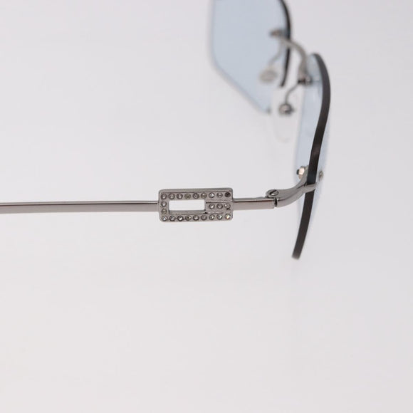 GUCCI Rimless Sunglasses Metal Silver Light Blue Auth SW2615V