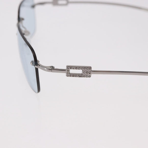 GUCCI Rimless Sunglasses Metal Silver Light Blue Auth SW2615V