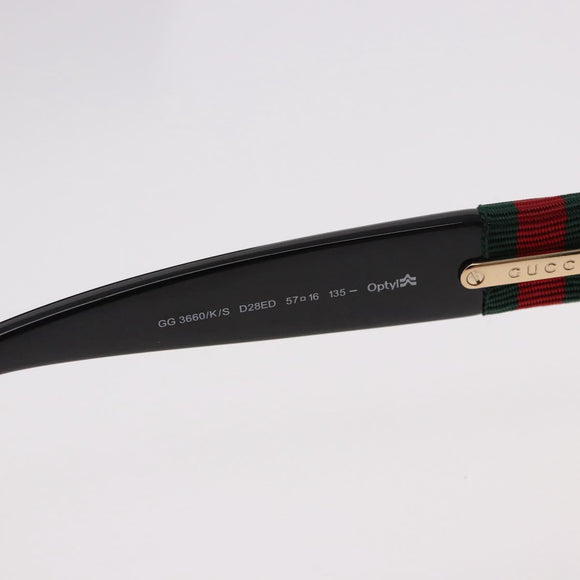GUCCI Interlocking G Sunglasses Plastic Black Gold Auth SW2618V