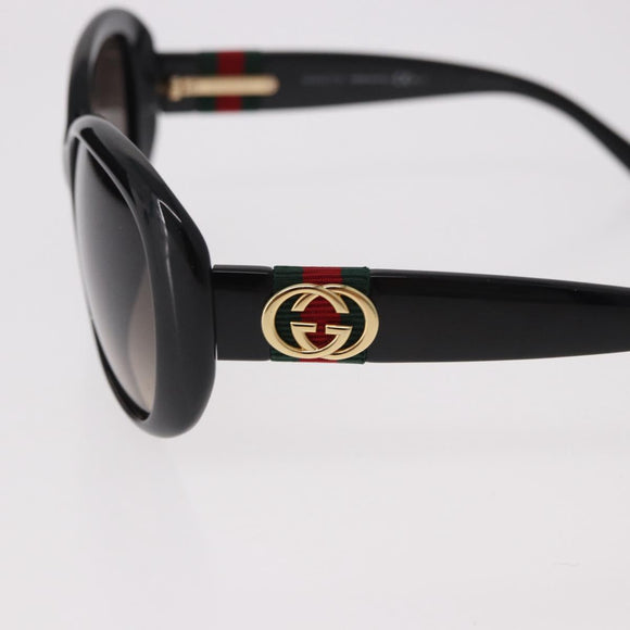 GUCCI Interlocking G Sunglasses Plastic Black Gold Auth SW2618V