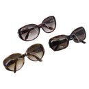 BVLGARI Sunglasses Plastic 3 Set Brown Gold Silver Auth SW2623-1