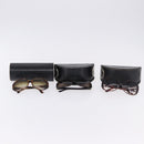 BVLGARI Sunglasses Plastic 3 Set Brown Gold Silver Auth SW2623-20