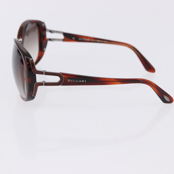 BVLGARI Sunglasses Plastic 3 Set Brown Gold Silver Auth SW2623