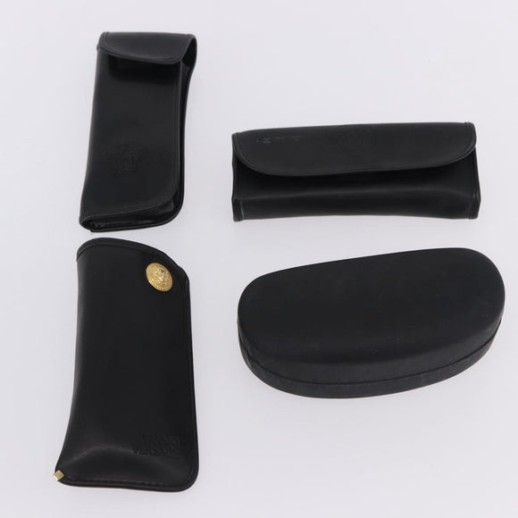 VERSACE Sunglasses Plastic Metal 4 Set Black Gold Auth SW2624