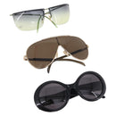 GUCCI Sunglasses Metal Plastic 3 Set Black Gold Green Auth SW2626-1