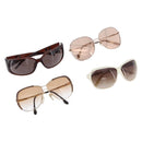 Miu Miu Balenciaga YSL D&G Sunglasses Plastic Metal 4 Set Brown Gold Auth SW2630-1