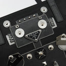 PRADA Robot Tote Bag Nylon Black Silver Auth SW2635M-18
