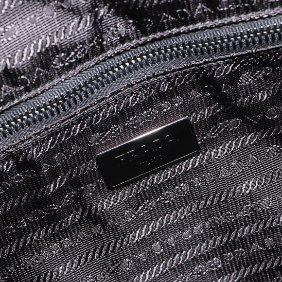 PRADA Robot Tote Bag Nylon Black Silver Auth SW2635M