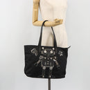 PRADA Robot Tote Bag Nylon Black Silver Auth SW2635M-26