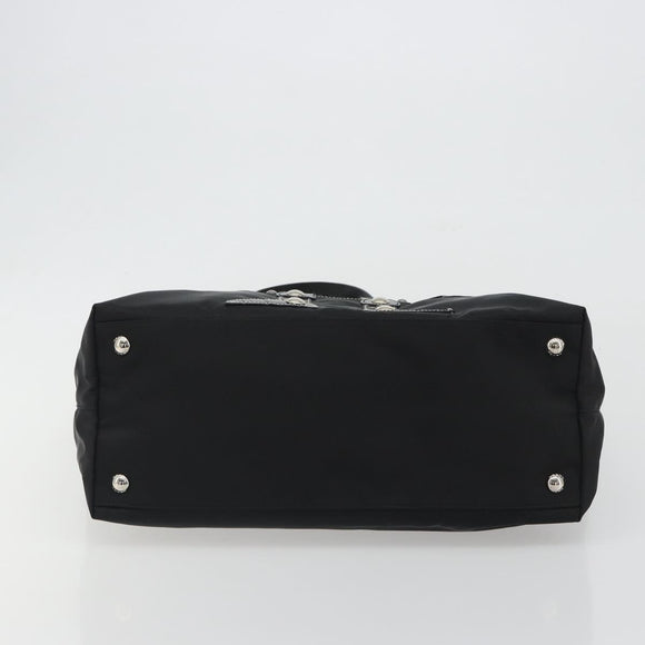 PRADA Robot Tote Bag Nylon Black Silver Auth SW2635M
