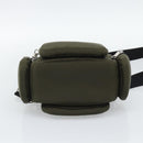 PRADA Hand Bag Nylon 2way Khaki Silver Auth SW2636SAM-11