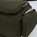 PRADA Hand Bag Nylon 2way Khaki Silver Auth SW2636SAM-12