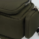 PRADA Hand Bag Nylon 2way Khaki Silver Auth SW2636SAM-14