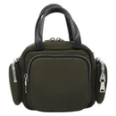 PRADA Hand Bag Nylon 2way Khaki Silver Auth SW2636SAM-3