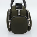PRADA Hand Bag Nylon 2way Khaki Silver Auth SW2636SAM-4