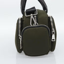 PRADA Hand Bag Nylon 2way Khaki Silver Auth SW2636SAM-5