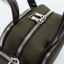 PRADA Hand Bag Nylon 2way Khaki Silver Auth SW2636SAM-6