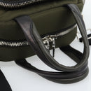 PRADA Hand Bag Nylon 2way Khaki Silver Auth SW2636SAM-7