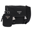 PRADA Shoulder Bag Nylon Black Silver Auth SW2637SAM-1