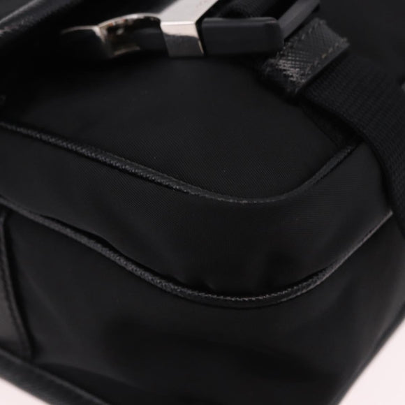 PRADA Shoulder Bag Nylon Black Silver Auth SW2637SAM