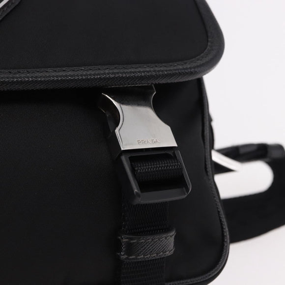 PRADA Shoulder Bag Nylon Black Silver Auth SW2637SAM