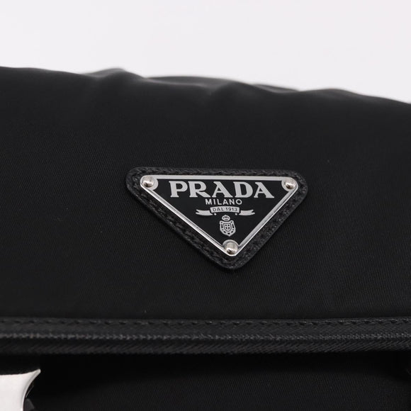 PRADA Shoulder Bag Nylon Black Silver Auth SW2637SAM