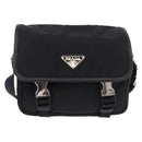 PRADA Shoulder Bag Nylon Black Silver Auth SW2637SAM-13