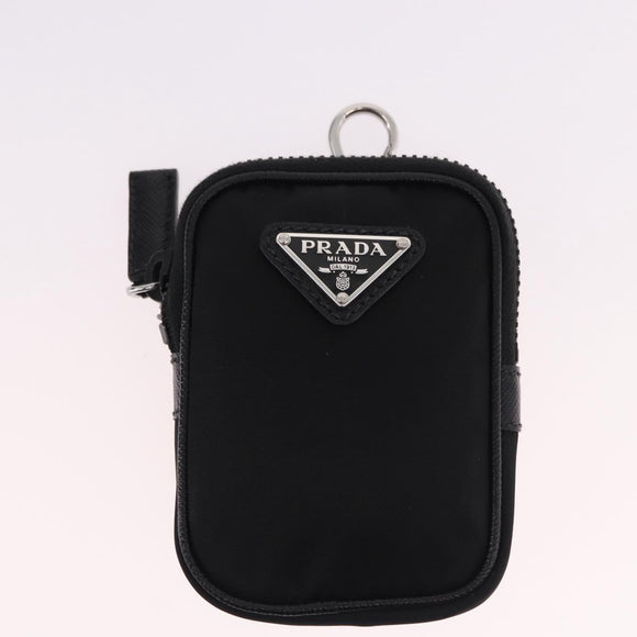 PRADA Shoulder Bag Nylon Black Silver Auth SW2637SAM